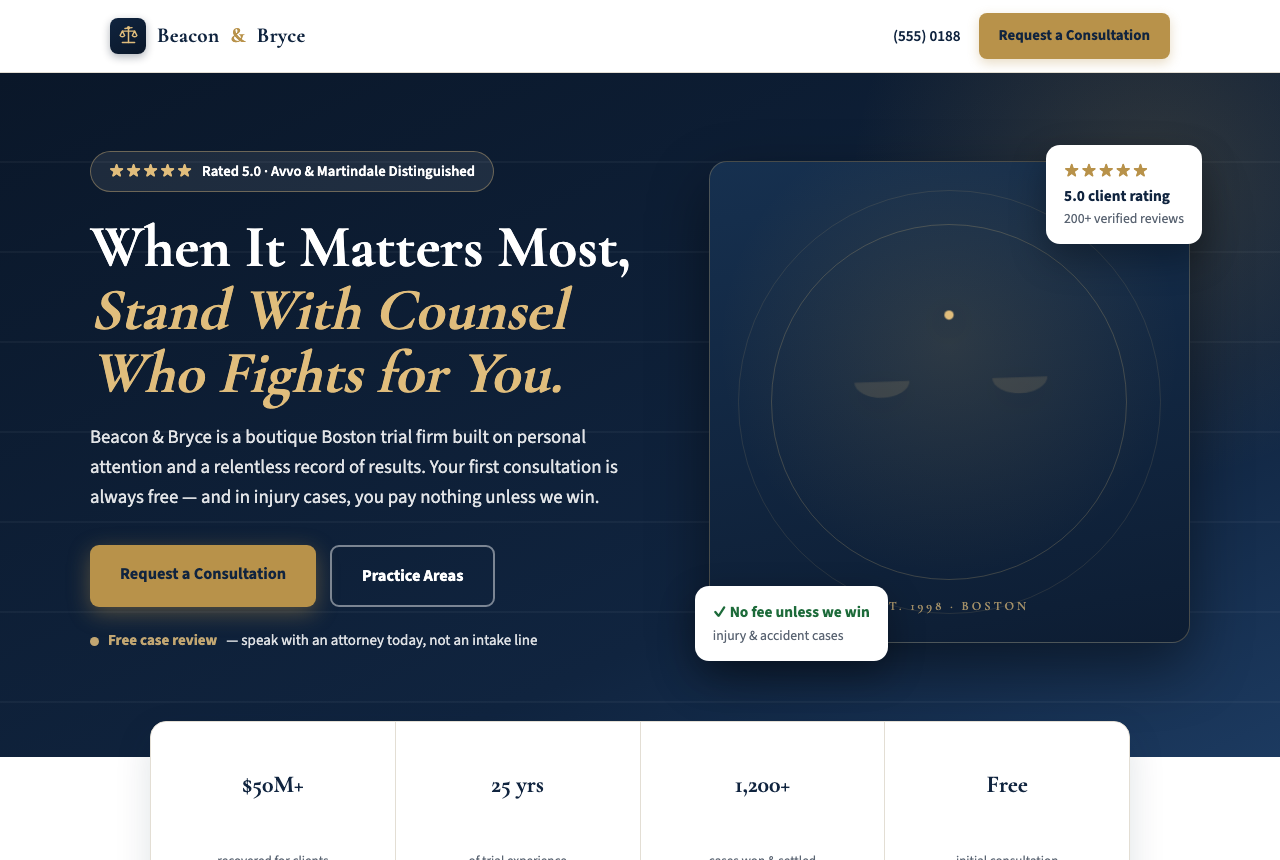 Beacon & Bryce law firm website